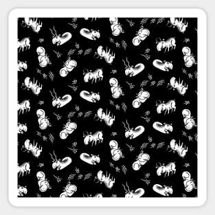 Saiga antelope family black and white pattern Sticker